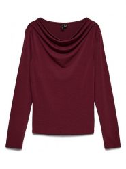 Vero Moda Bluzka w kolorze bordowym rozmiar: S. Czerwone bluzki damskie Vero Moda, s, bez wzorów, bez kołnierzyka, bez ramiączek. Za 98.95 zł.