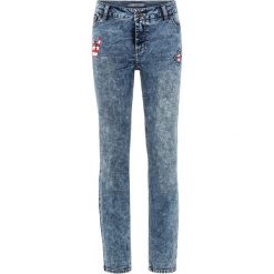 Dżinsy SKINNY z nadrukiem bonprix niebieski "stone moonwashed". Niebieskie jeansy damskie bonprix. Za 54.99 zł.