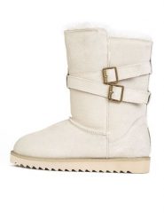 Gooce Skórzane kozaki zimowe "Huntspill Waterproof" w kolorze białym rozmiar: 38. Białe kozaki damskie Gooce, na zimę, z materiału, bez obcasa, bez zapięcia. Za 260.99 zł.