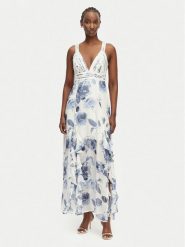 Guess Sukienka wieczorowa W3YK54 WCWF2 Kremowy Regular Fit. Białe sukienki damskie Guess, z aplikacjami, z syntetyku, wizytowe, bez ramiączek. Za 954.99 zł.