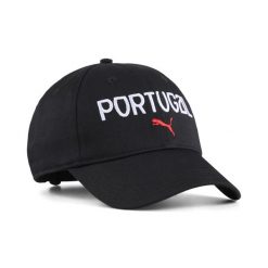 Czapka z daszkiem dla kibica portugalskiej piłki nożnej PUMA Black White. Białe czapki z daszkiem damskie Puma, bez wzorów. Za 73.99 zł.