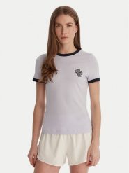 Guess T-Shirt V6GI05 K2966 Niebieski Regular Fit. Niebieskie t-shirty damskie Guess, l, z aplikacjami, z bawełny, bez kołnierzyka. Za 189.99 zł.