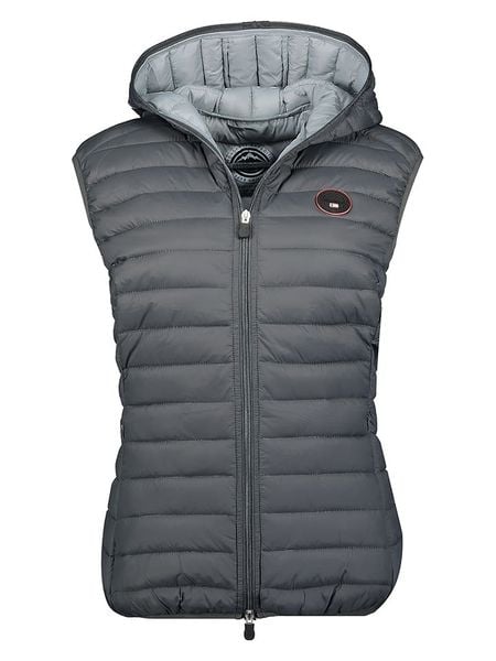 Geographical Norway Kamizelka pikowana "Vafne" w kolorze szarym rozmiar: M. Szare kamizelki damskie Geographical Norway, m, bez wzorów, bez kaptura. Za 157.45 zł.