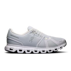 ON Cloud 6 W Glacier | White Sneakersy damskie. Szare obuwie sportowe damskie On, bez zapięcia. Za 649.99 zł.