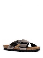 Sunbay Klapki "Iris" w kolorze srebrno-szarym rozmiar: 37. Szare klapki damskie Sunbay, bez wzorów, z otwartym noskiem, bez obcasa, bez zapięcia. Za 159.95 zł.
