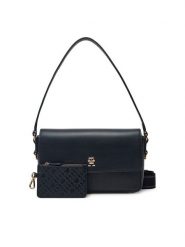 Tommy Hilfiger Torebka Th Distinct Conv Crossover AW0AW17219 Granatowy. Niebieskie torebki klasyczne damskie Tommy Hilfiger, ze skóry, bez dodatków. Za 339.99 zł.