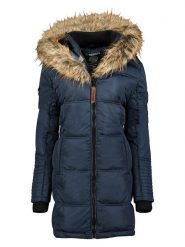 Geographical Norway Kurtka zimowa "Beautiful" w kolorze granatowym rozmiar: S. Niebieskie kurtki damskie Geographical Norway, na zimę, s, bez wzorów, z puchu, bez kaptura. Za 237.73 zł.