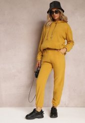 Żółty 2-częściowy Komplet Dresowy z Bluzą i Spodniami Maddeve. Żółte bluzy damskie Renee, l, bez wzorów, z dresówki, z kapturem. Za 129.99 zł.