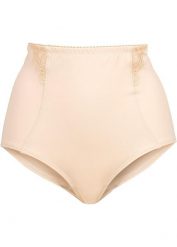 Figi, średnio modelujące sylwetkę. Białe figi bonprix, bez wzorów, z koronki. Za 47.99 zł.