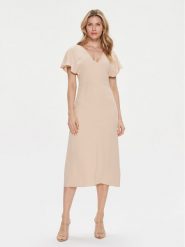Boss Sukienka codzienna Dawinga 50488660 Beżowy Regular Fit. Brązowe sukienki damskie Boss, bez wzorów, z wiskozy, bez ramiączek. Za 1,019.00 zł.