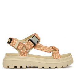 Sandały Palladium. Brązowe sandały damskie Palladium, bez wzorów, bez obcasa, na płaskiej podeszwie, bez zapięcia. Za 399.99 zł.