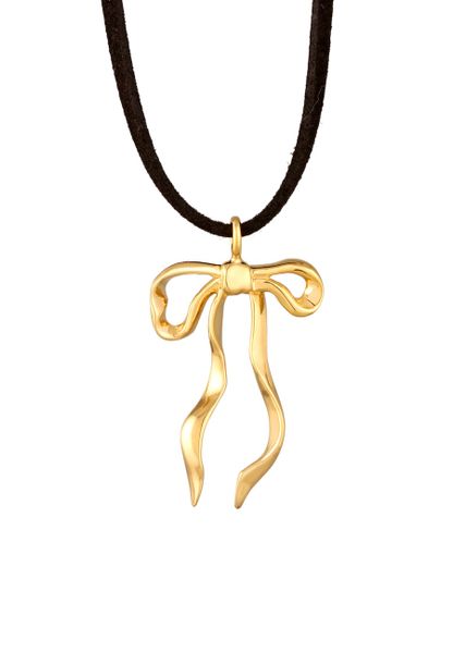 Elli Damski wisiorek z kokardą i skórzanym paskiem z pozłacanego srebra próby 925 Naszyjniki 1 ct. Żółte naszyjniki damskie Elli, pozłacane. Za 238.99 zł.