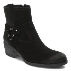 Czarne Kowbojki Armodo Stylowe Obuwie Damskie. Czarne kozaki damskie Armodo, z jeansu, bez obcasa, na obcasie, bez zapięcia. Za 329.00 zł.