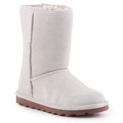 Buty zimowe Bearpaw Elle Short 1962W-909 Winter White białe. Białe śniegowce damskie z materiału, przed kolano. Za 613.11 zł.