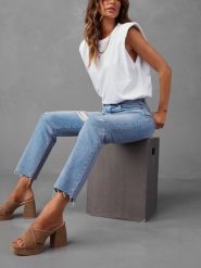 Milan Kiss Bluzka w kolorze białym rozmiar: M. Białe bluzki damskie Milan Kiss, m, bez wzorów, z bawełny, bez kołnierzyka, bez ramiączek. Za 113.99 zł.