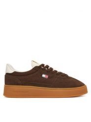 Tommy Hilfiger Sneakersy The Greenwich Edge Max Suede EN0EN02989 Brązowy. Brązowe obuwie sportowe damskie Tommy Hilfiger, ze skóry, bez zapięcia. Za 489.99 zł.