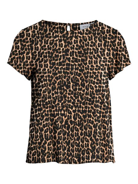 Vila Bluzka w kolorze beżowo-brązowym rozmiar: 40. Brązowe bluzki damskie Vila, s, bez wzorów, z wiskozy, klasyczne, bez kołnierzyka, bez ramiączek. Za 57.06 zł.