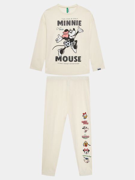 United Colors Of Benetton Piżama 3Y5E0P050 Écru Regular Fit. Piżamy dziewczęce United Colors Of Benetton, bez wzorów, z bawełny, bez ramiączek. Za 99.99 zł.