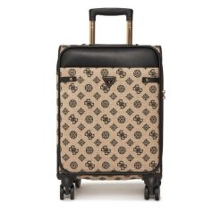 Walizka kabinowa Guess. Brązowe walizki Guess, z aplikacjami. Za 809.99 zł.