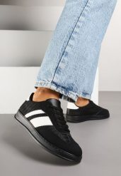 Czarne Klasyczne Sneakersy Tenisówki na Półprzezroczystej Podeszwie Niniel. Czarne obuwie sportowe damskie Renee, z jeansu, bez zapięcia, tenisowe. Za 74.99 zł.