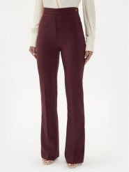Elisabetta Franchi Spodnie materiałowe PA-030-46E2-V250 Bordowy Regular Fit. Czerwone spodnie materiałowe damskie Elisabetta Franchi, bez wzorów, z materiału. Za 919.99 zł.