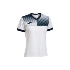Koszulka damska Joma Eco Supernova biało-granatowa S. Białe koszulki damskie Joma, s, bez wzorów, z poliesteru, bez kołnierzyka, bez ramiączek. W wyprzedaży za 157.15 zł.