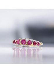 CARATELLI Złoty pierścionek "Bran" z diamentami rozmiar: 48. Czerwone pierścionki damskie CARATELLI, z diamentem, złote. Za 1,261.99 zł.