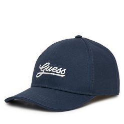 Czapka z daszkiem Guess. Niebieskie czapki z daszkiem damskie Guess, z aplikacjami. Za 89.99 zł.