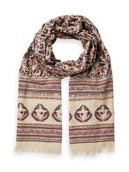 Scotch & Soda Szal w kolorze beżowo-jasnoróżowym rozmiar: onesize. Brązowe szaliki damskie Scotch & Soda, bez wzorów, z materiału. Za 162.49 zł.