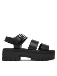 Tommy Jeans Sandały Tjw Straps Leather Max Sandal EN0EN02944 Czarny. Czarne sandały damskie Tommy Jeans, bez wzorów, z jeansu, bez obcasa, na płaskiej podeszwie, bez zapięcia. Za 449.99 zł.