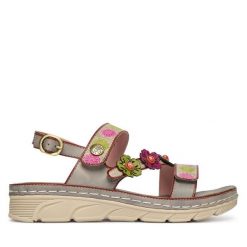 Sandały Laura Vita. Szare sandały damskie LAURA VITA, bez wzorów, bez obcasa, na płaskiej podeszwie, bez zapięcia. Za 389.99 zł.