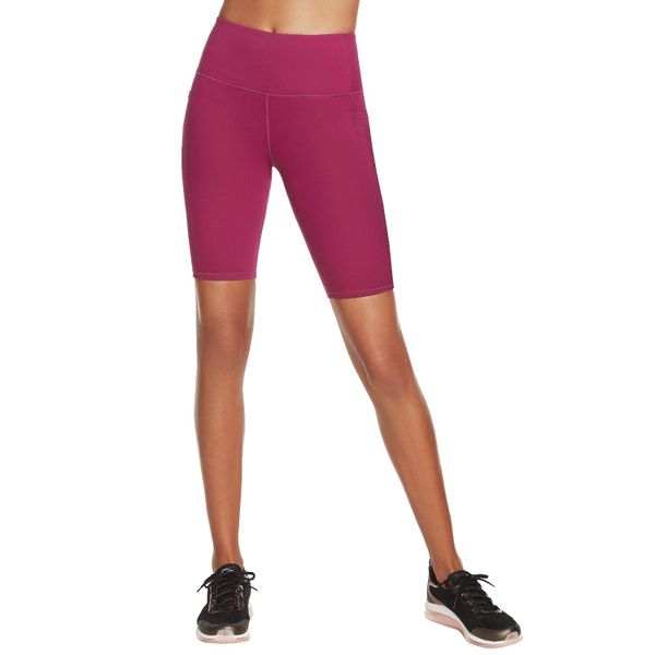 Spodenki sportowe damskie Skechers Go Walk High Waisted Bike Short. Czerwone obuwie sportowe damskie Skechers, xs, bez wzorów, z elastanu, na fitness i siłownię. Za 119.99 zł.