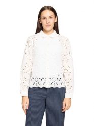 CARTOON Bluzka w kolorze białym rozmiar: 40. Białe bluzki damskie Cartoon, bez wzorów, z bawełny, bez kołnierzyka, bez ramiączek. Za 130.99 zł.