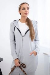 Bluza sukienkowa z kapturem szara. Szare bluzy damskie KESI, l, bez wzorów, z bawełny, z kapturem. Za 234.40 zł.