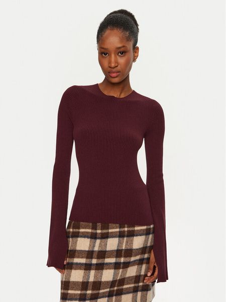 Kontatto Sweter 3M0116N AI253M01 Bordowy Slim Fit. Czerwone swetry klasyczne damskie Kontatto, m, z syntetyku, bez kołnierzyka. Za 219.99 zł.