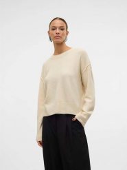 Vero Moda Sweter w kolorze kremowym rozmiar: S. Brązowe swetry klasyczne damskie Vero Moda, s, bez kołnierzyka. Za 76.95 zł.