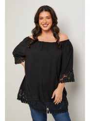 Curvy Lady Bluzka w kolorze czarnym rozmiar: 48/50. Czarne bluzki damskie Curvy Lady, bez wzorów, z koronki, klasyczne, bez kołnierzyka, bez ramiączek. Za 136.95 zł.