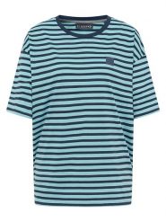 ELBSAND Koszulka "Kia" w kolorze granatowo-błękitnym rozmiar: S. Niebieskie bluzki damskie ELBSAND, s, bez wzorów, z bawełny, bez kołnierzyka, bez ramiączek. Za 82.99 zł.