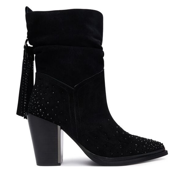 Kowbojki Alma En Pena. Czarne botki damskie Alma En Pena, bez obcasa, na słupku, bez zapięcia. Za 739.99 zł.