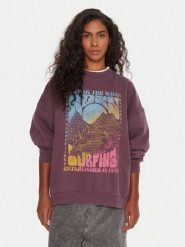 Roxy Bluza Lineup ERJFT05005 Fioletowy Oversize. Fioletowe bluzy damskie Roxy, xs, bez wzorów, z bawełny, bez kaptura. Za 299.99 zł.