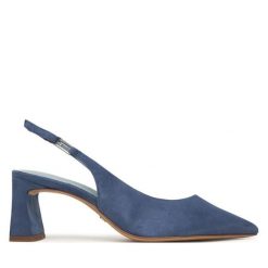 Czółenka Tamaris. Niebieskie czółenka damskie Tamaris, bez wzorów, bez obcasa. Za 369.99 zł.