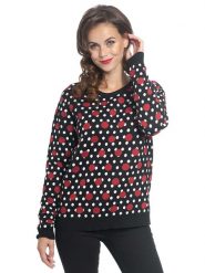 Pussy Deluxe Bluza "Mixed Dotties" w kolorze czarno-czerwono-białym rozmiar: S. Białe bluzy damskie Pussy Deluxe, s, bez wzorów, z bawełny, bez kaptura. Za 52.67 zł.