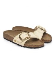 Birkenstock Klapki "Madrid" w kolorze beżowym rozmiar: 35. Brązowe klapki damskie Birkenstock, bez wzorów, z otwartym noskiem, bez obcasa, bez zapięcia. Za 415.31 zł.