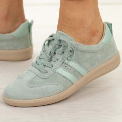 Jasno zielone skórzane półbuty damskie Filippo Dp7508/26. Zielone półbuty damskie Filippo, na jesień, bez wzorów, z jeansu, bez obcasa, na płaskiej podeszwie, bez zapięcia. Za 219.00 zł.