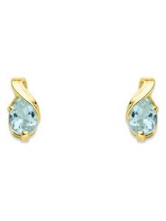 Diamant Exquis Złote kolczyki-wkrętki z akwamarynami rozmiar: onesize. Żółte kolczyki damskie Diamant Exquis, z akwamarynem, złote. Za 629.43 zł.