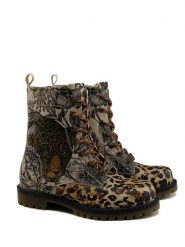 Goby Botki w kolorze beżowym ze wzorem rozmiar: 35. Brązowe botki damskie Goby, z materiału, z okrągłym noskiem, bez obcasa, bez zapięcia. Za 295.99 zł.