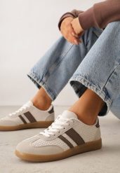 Brązowe Sneakersy w Stylu Klasycznych Tenisówek z Cholewką z Plecionką Doriarissa. Brązowe obuwie sportowe damskie Renee, na lato, bez zapięcia, tenisowe. Za 99.99 zł.