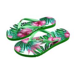 Japonki damskie Beco zielone w kwiaty. Zielone klapki damskie 47 Brand, bez wzorów, bez obcasa, bez zapięcia. Za 208.99 zł.