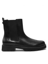 HÖGL Botki Robin 8-101533 Czarny. Czarne botki damskie Högl, ze skóry, bez obcasa, na płaskiej podeszwie, bez zapięcia. Za 809.99 zł.