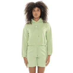 Bluza z kaptur na co dzień na siłownię. Czerwone bluzy damskie LEONE 1947 APPAREL, bez wzorów, z bawełny, bez kaptura. W wyprzedaży za 134.57 zł.